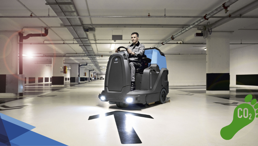 Fregadora FIMAP en el centro con una icono de un pie verde abajo a la derecha